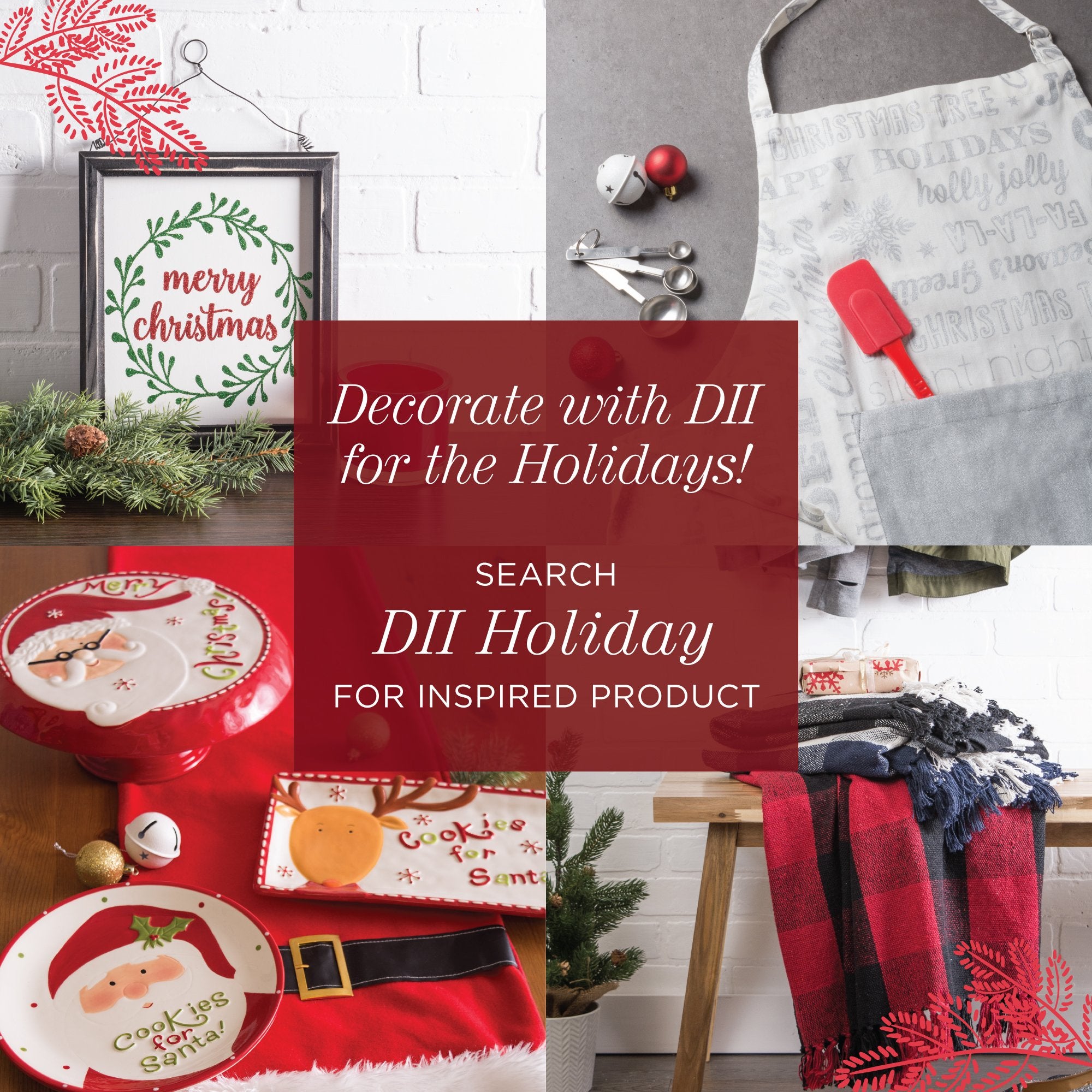 DII holiday table setting with placemats creating warm seasonal atmosphere