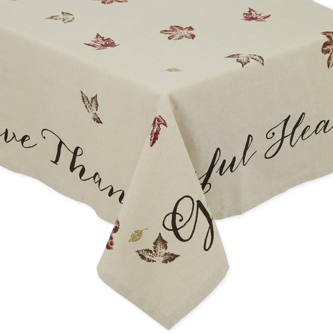 DII front view showing full autumn leaves print and warm colors for inviting table settings