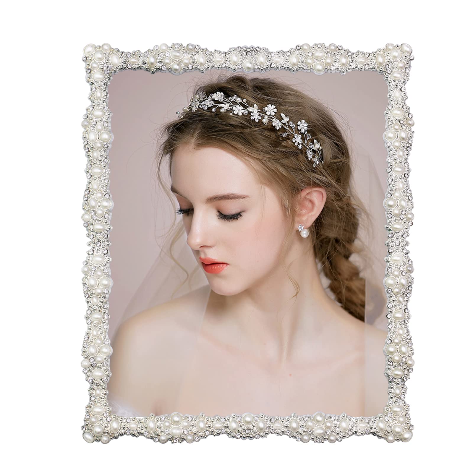 DIKAR front view of silver-plated 8x10 frame showing elegant display benefit