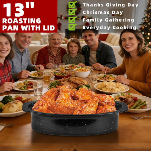 DIMESHY packaged roaster with label showing gift-ready presentation and included warranty