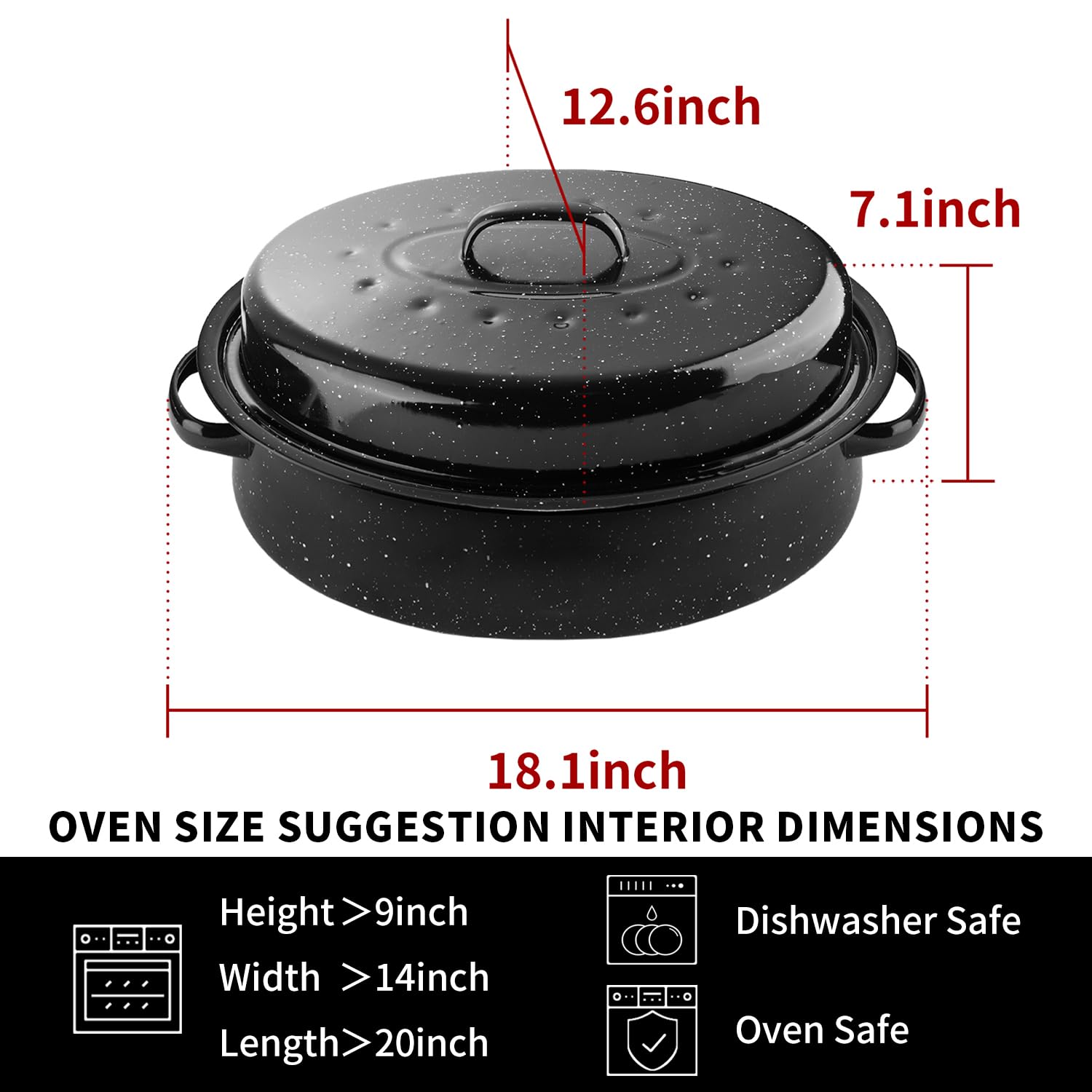 DIMESHY roaster with roast chicken inside demonstrating even cooking and serving benefit