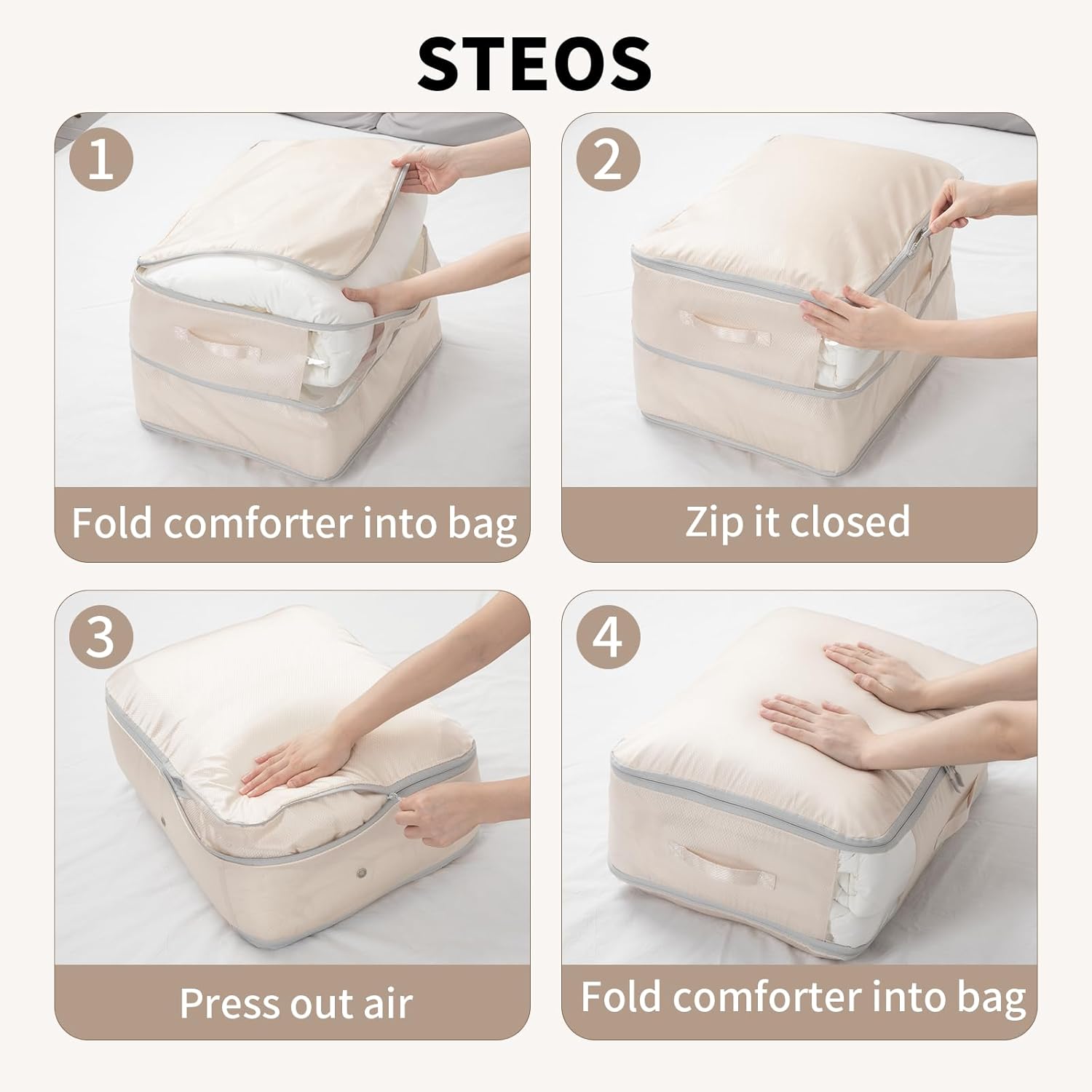DIMJ large bag holding a king-size comforter to demonstrate generous capacity benefit