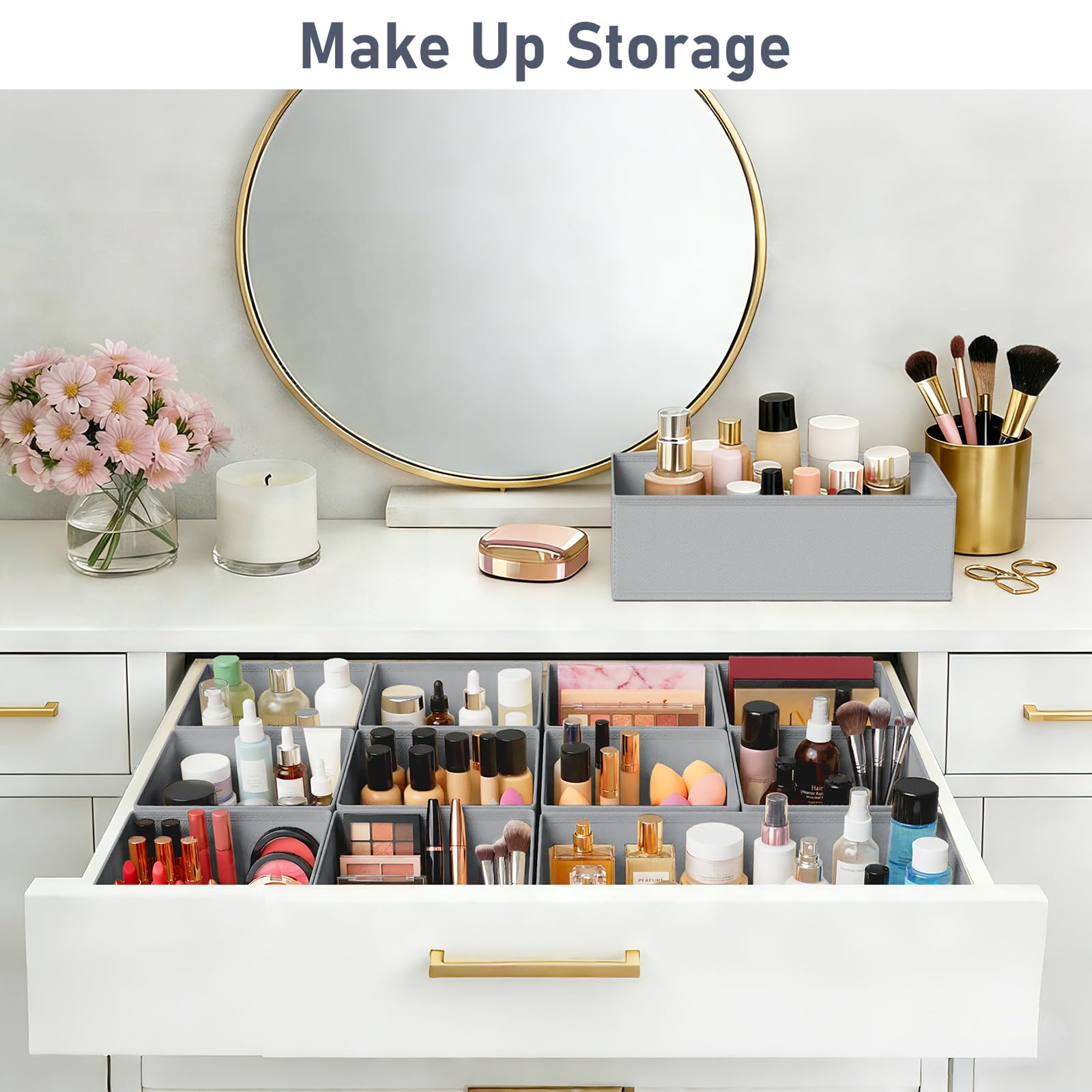 DIMJ organizers folded flat showing compact storage and space-saving benefit