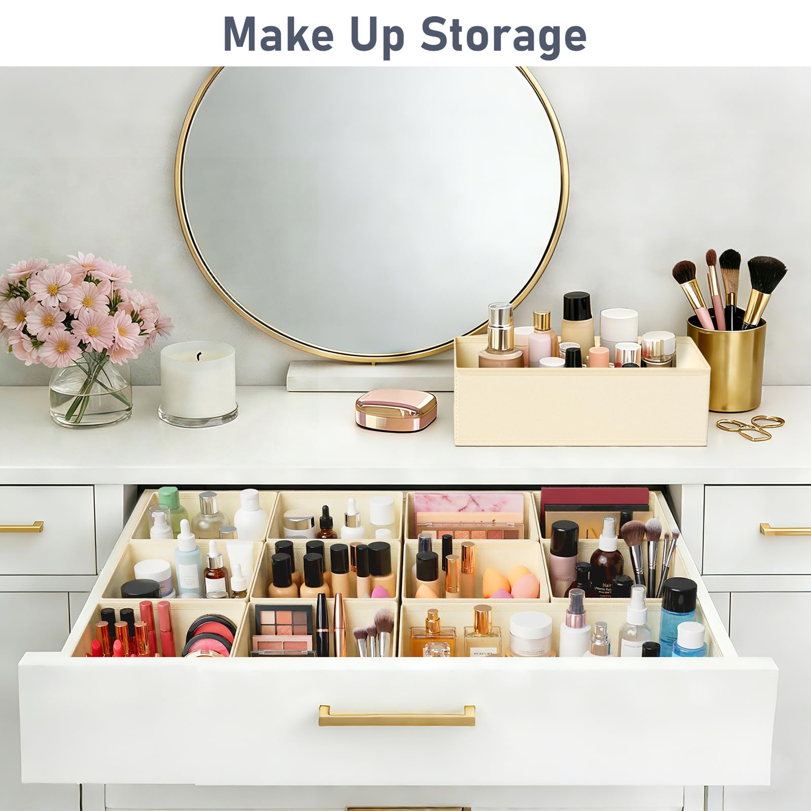 DIMJ folded flat storage stacked compactly saves space during seasonal swaps
