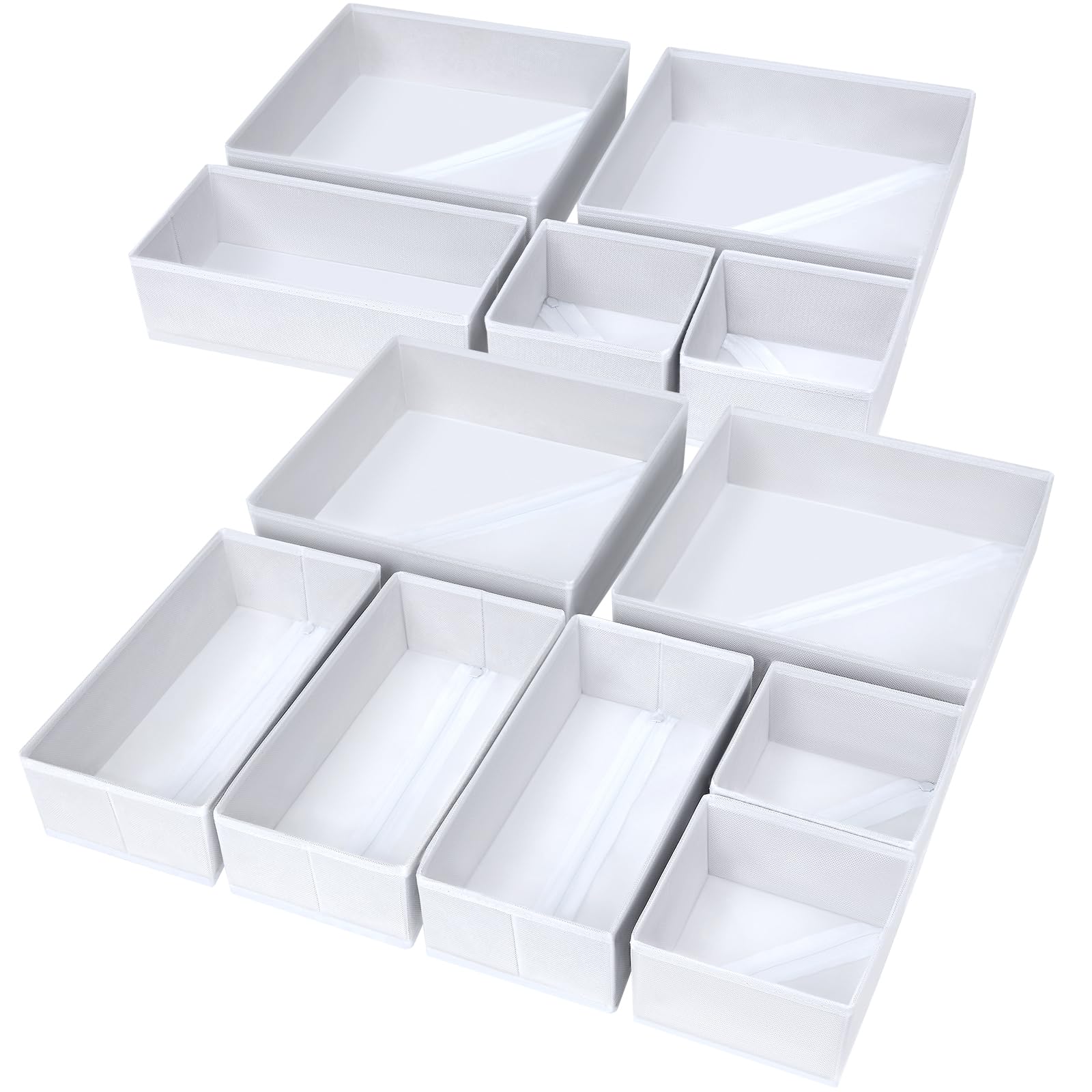 DIMJ packaging showing all 12 fabric bins and organized storage benefit