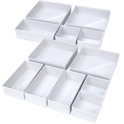 DIMJ packaging showing all 12 fabric bins and organized storage benefit