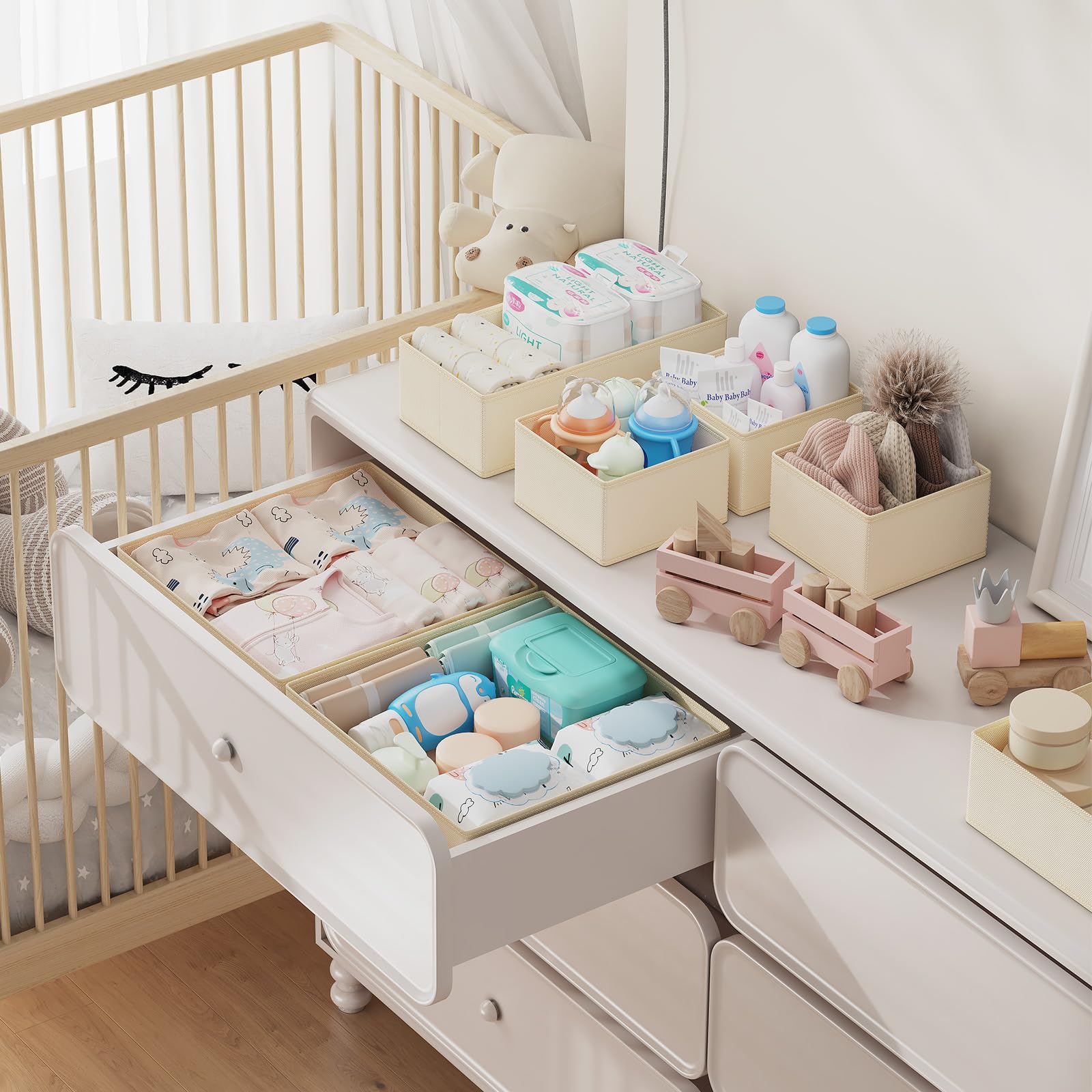 DIMJ organizers installed in a dresser drawer for quick access and tidy storage
