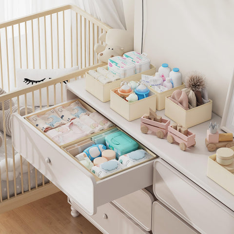 DIMJ organizers installed in a dresser drawer for quick access and tidy storage
