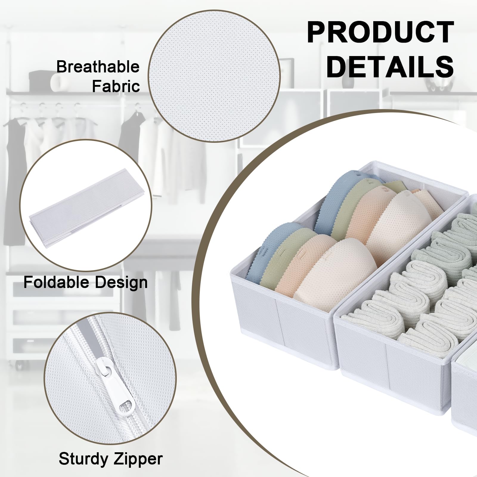 DIMJ large fabric bin holding folded shirts and providing visible organization