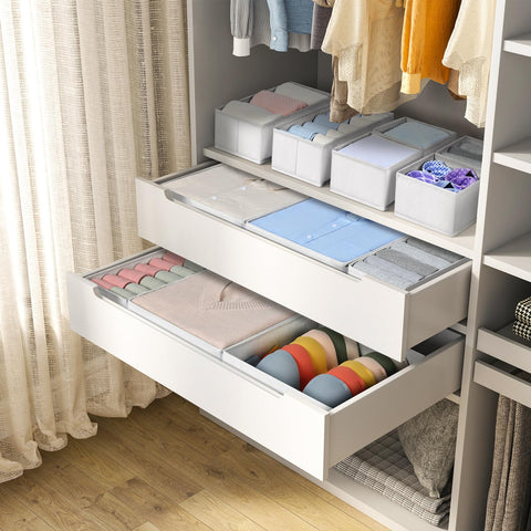 DIMJ medium fabric bin storing socks and underwear for quick selection