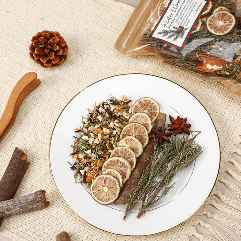 Dimsile simmer pot on stove releasing warm holiday fragrance for home comfort
