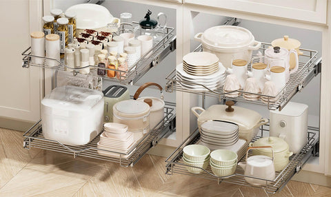 DINDON baskets loaded with pots showing heavy-duty weight support