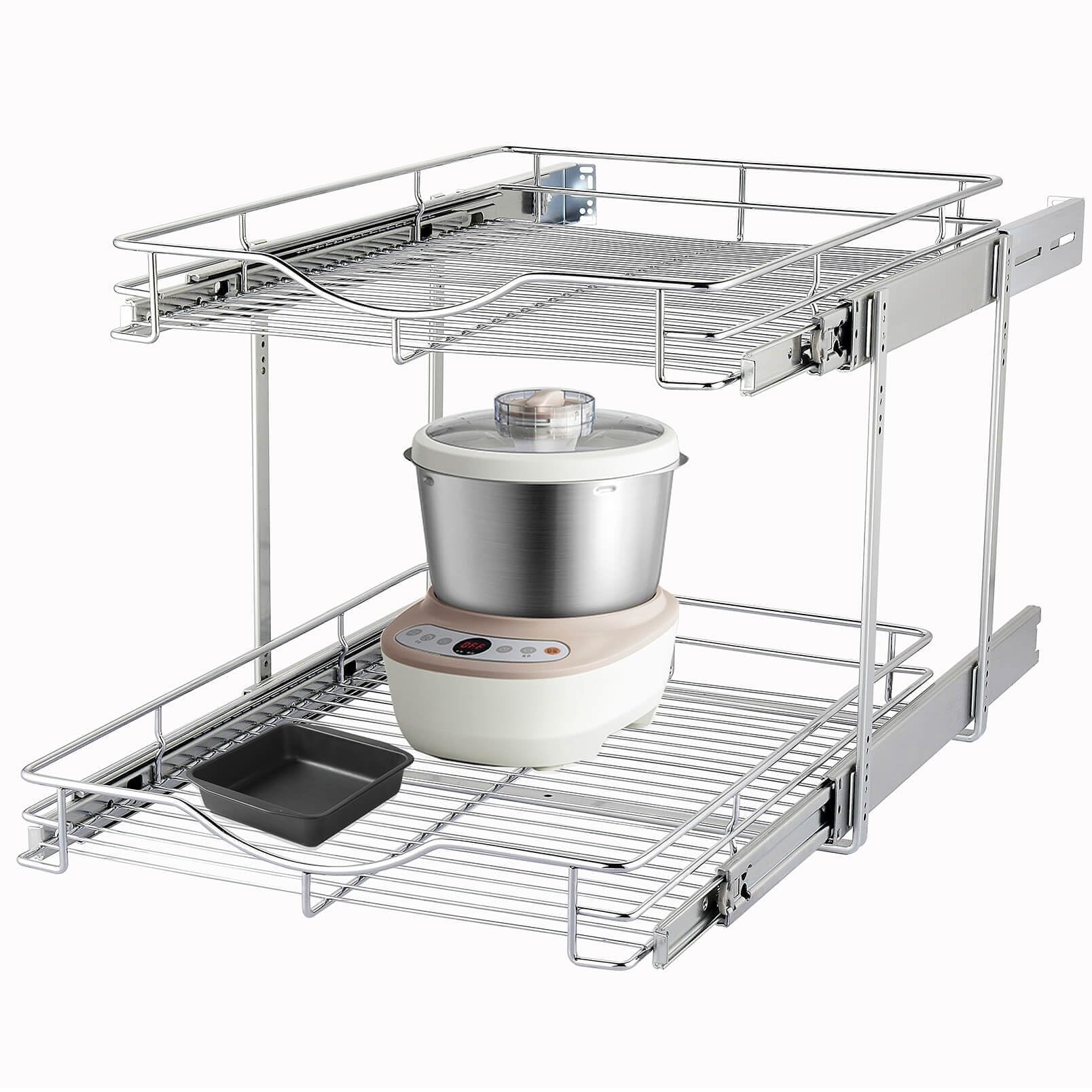 DINDON front view of installed two tier pull out organizer showing easy access