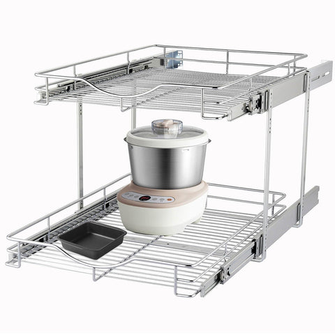 DINDON front view of installed two tier pull out organizer showing easy access