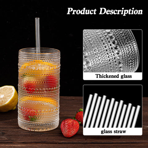 Dingerjar glass with straw in hand demonstrating comfortable sip and reusable straw benefit