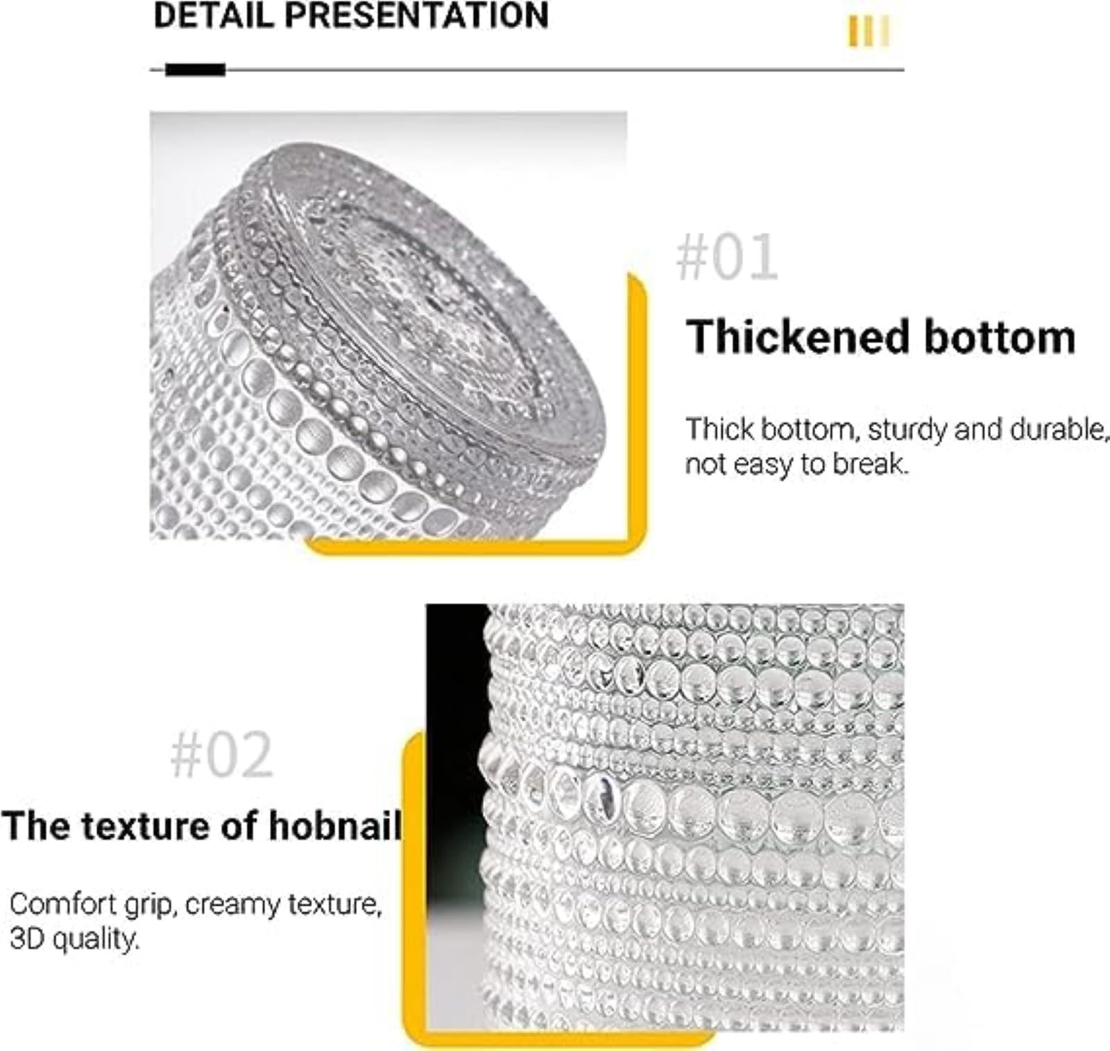 dingerjar base and embossed label close-up, sturdy base and quality detail benefit