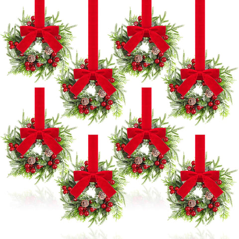 Dingion front packaging showing eight mini wreaths and festive presentation benefits display