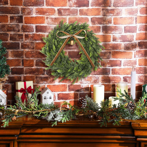 Dingion packaging and contents displaying included wreath bell and ribbon