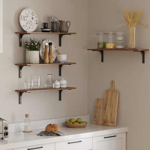 DINZI LVJ shelf holding towels in bathroom creating neat, space-saving storage