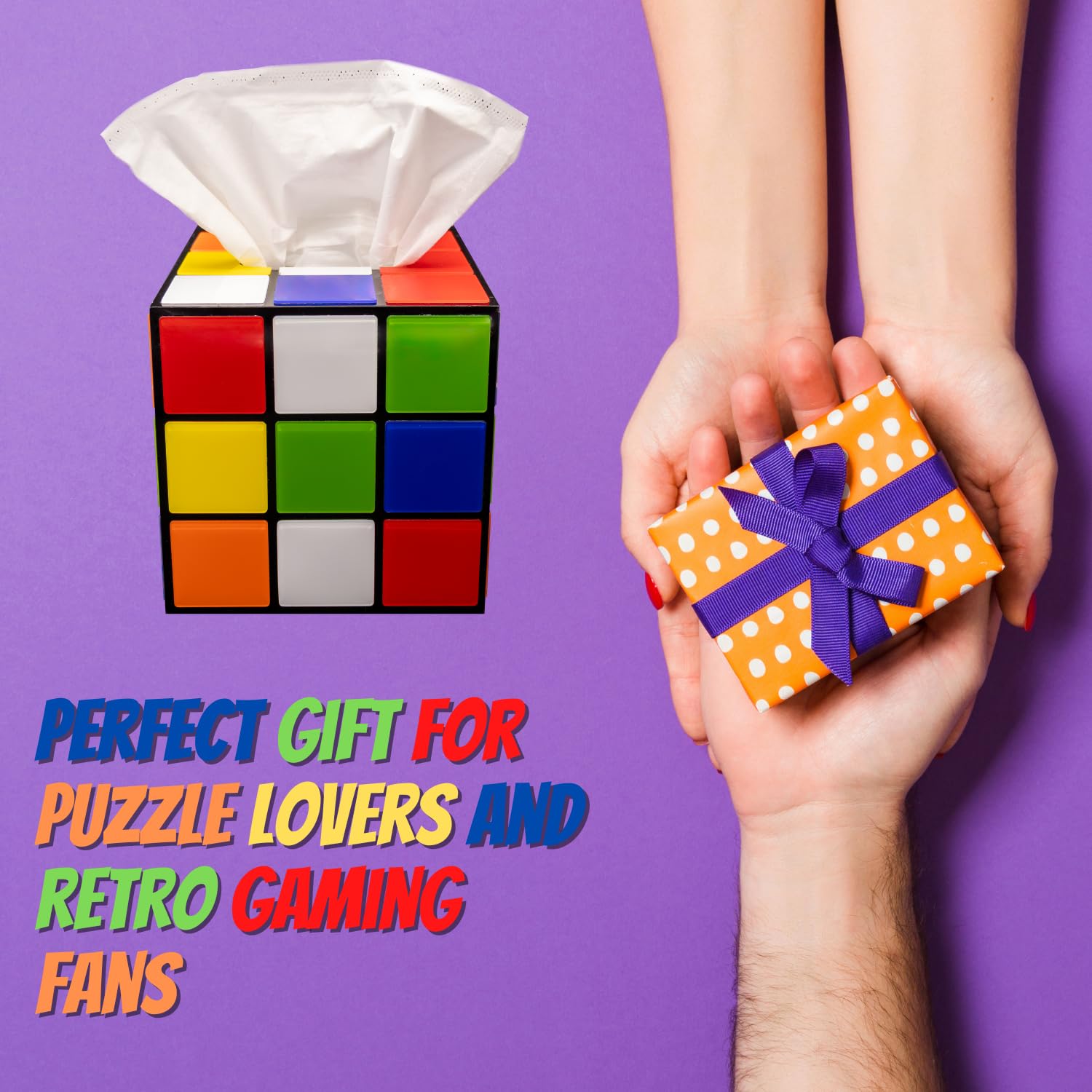 Diochey Creations cube on a desk adding nostalgic style and bright contrast