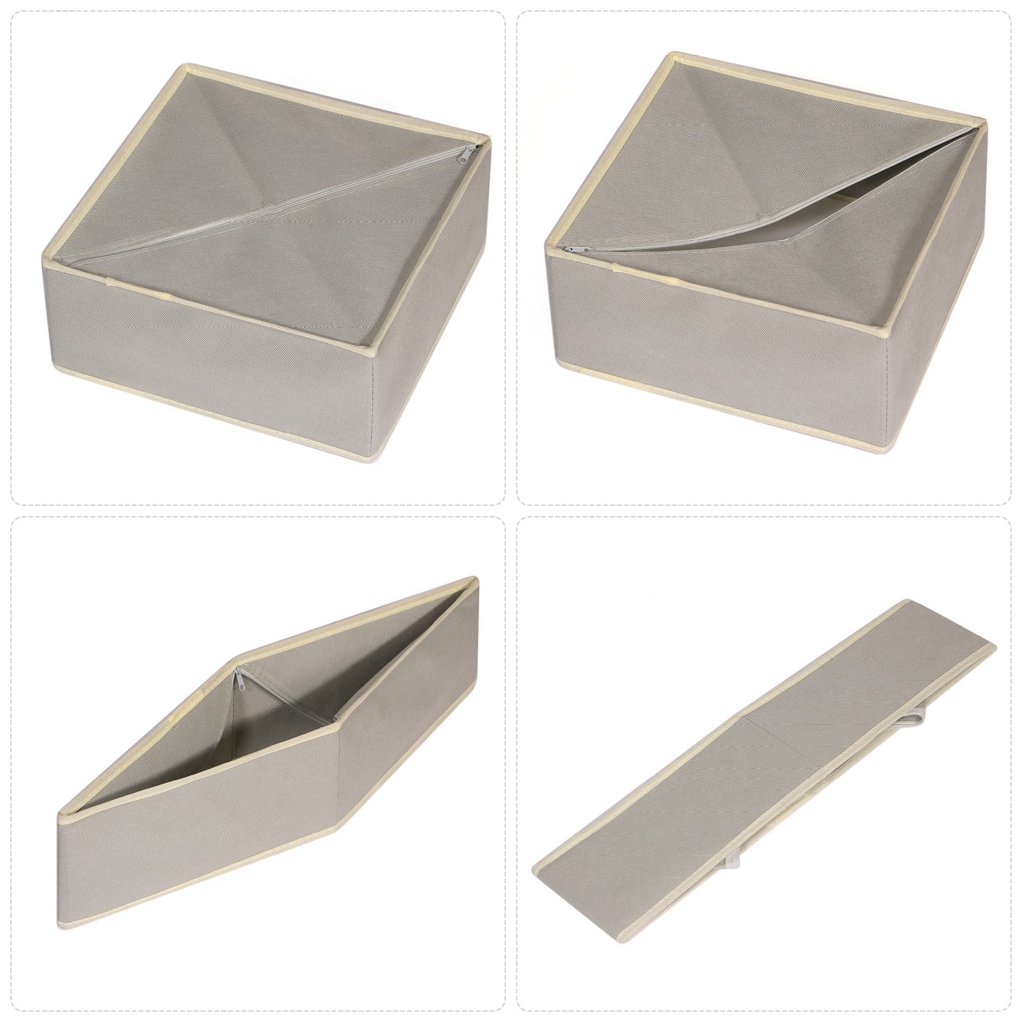 DIOMMELL folded flat bins stacked to show space-saving storage benefit