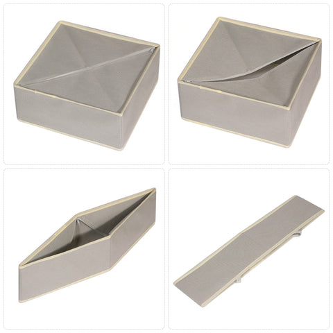 DIOMMELL folded flat bins stacked to show space-saving storage benefit