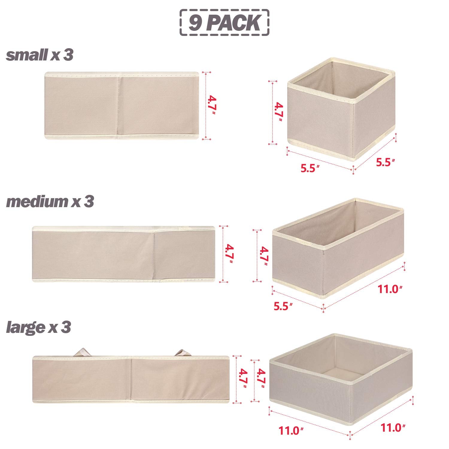 DIOMMELL large bin holding folded shirts demonstrating roomy storage and quick access