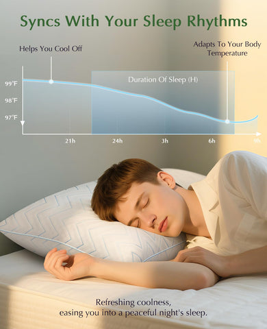 DIORIS pillow next to ruler demonstrating 18x29-inch queen size fit