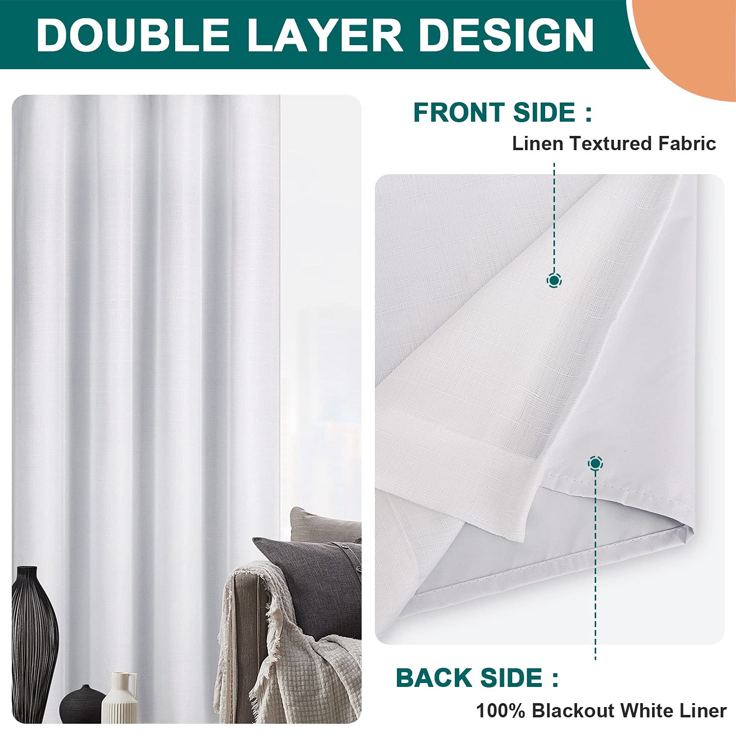 Diraysid curtains staged in bedroom demonstrating darkening and cozy atmosphere