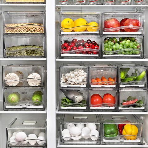 Diskary stacked drawers on shelf illustrating vertical space saving advantage
