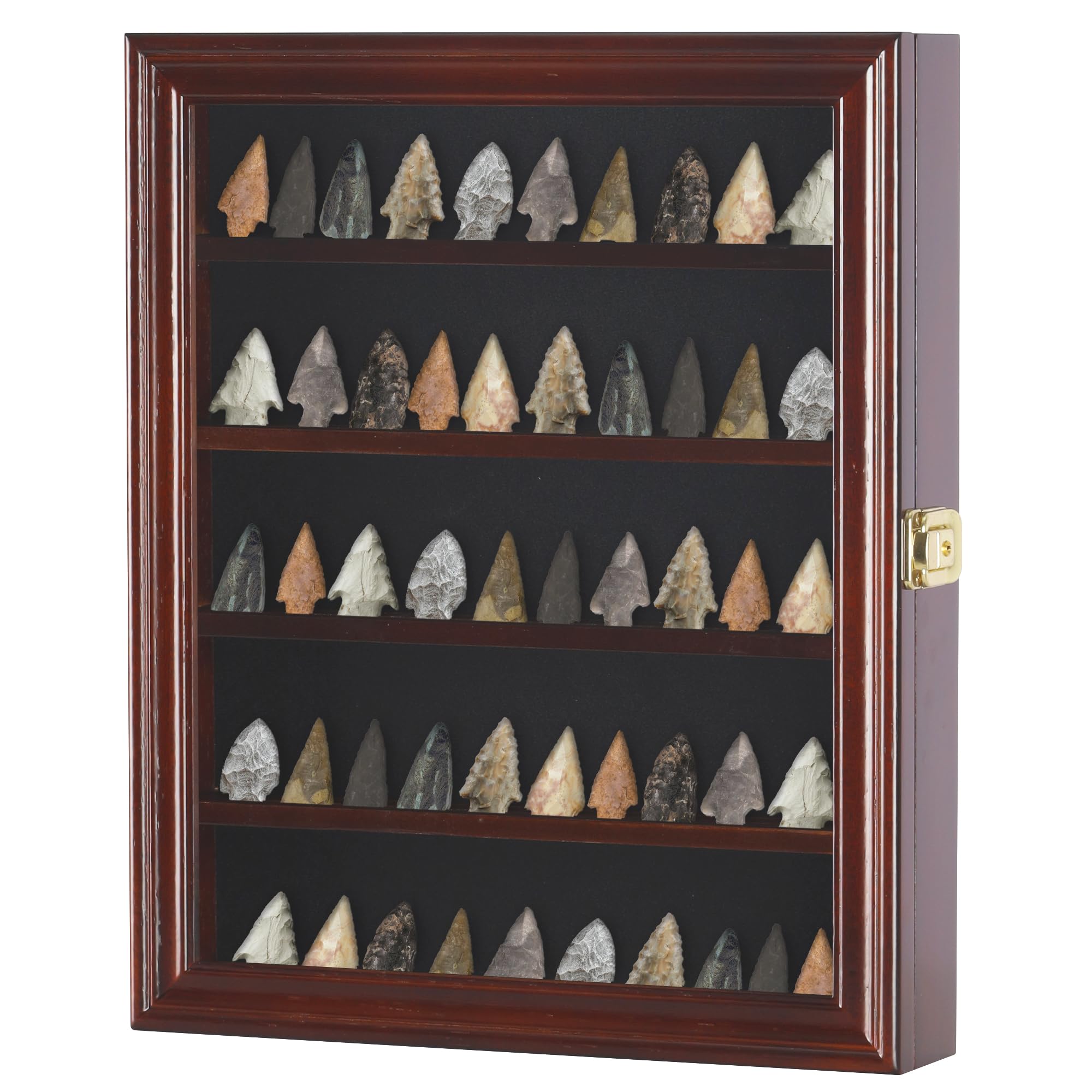 DisplayGifts front view mahogany case showcasing tidy collector presentation
