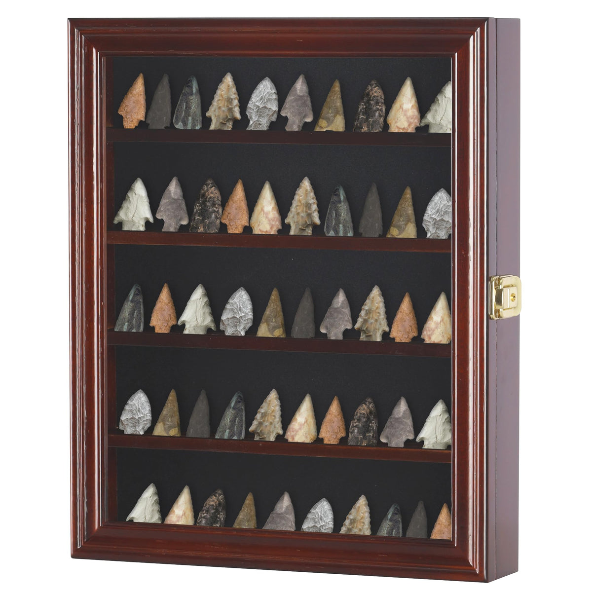 DisplayGifts front view mahogany case showcasing tidy collector presentation