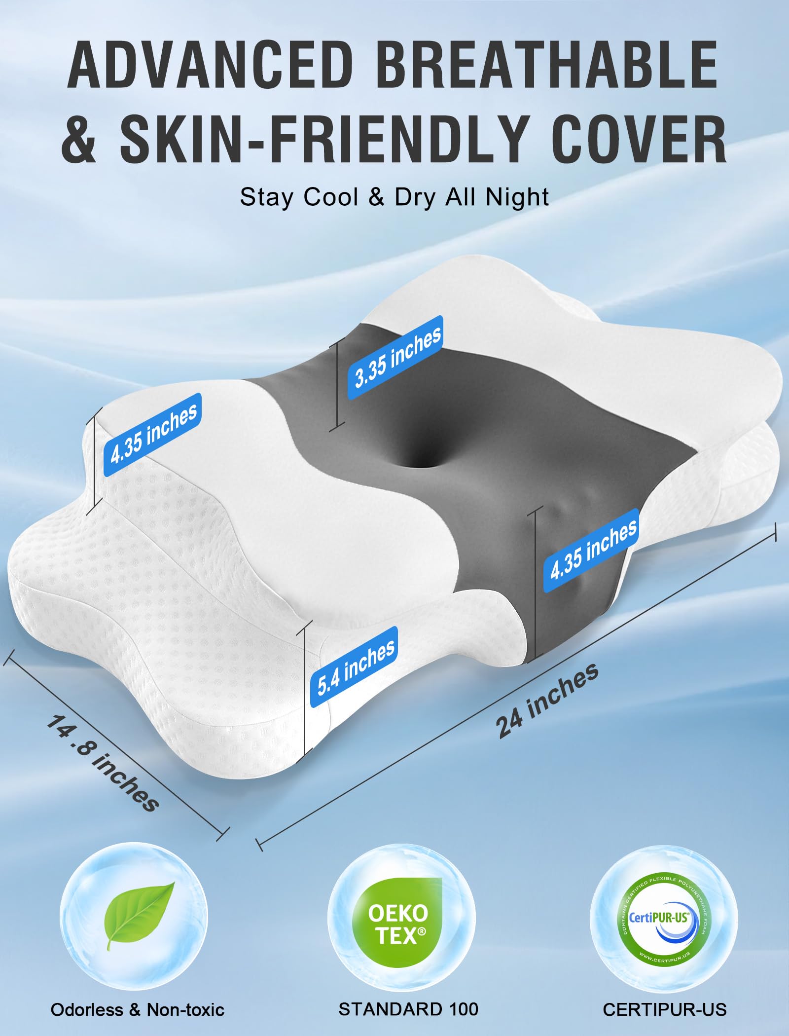 DISSA close-up of contour edges highlighting orthopedic neck support and precision shaping