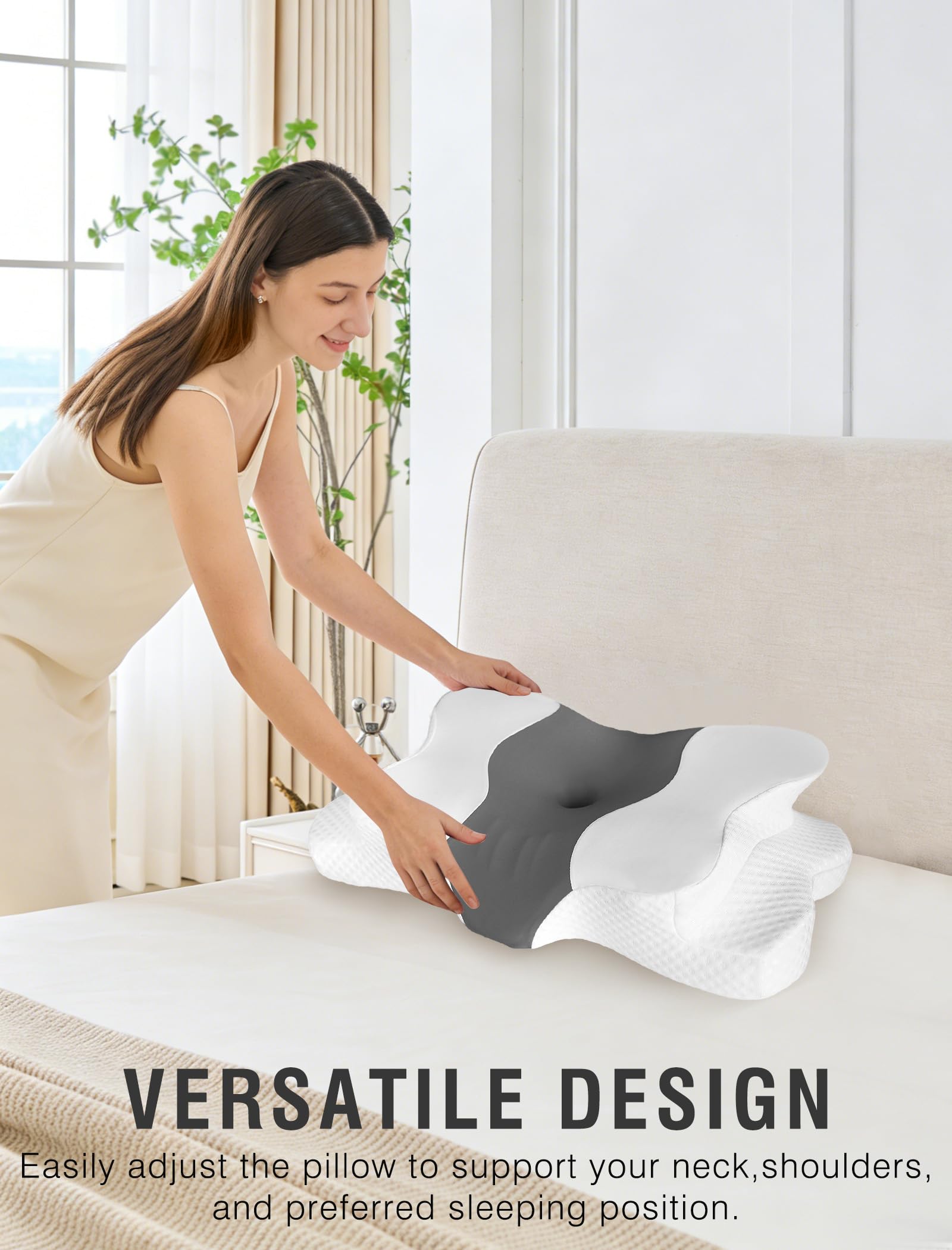 DISSA pillow beside ruler demonstrating 24 x 14.8-inch dimensions for correct sizing