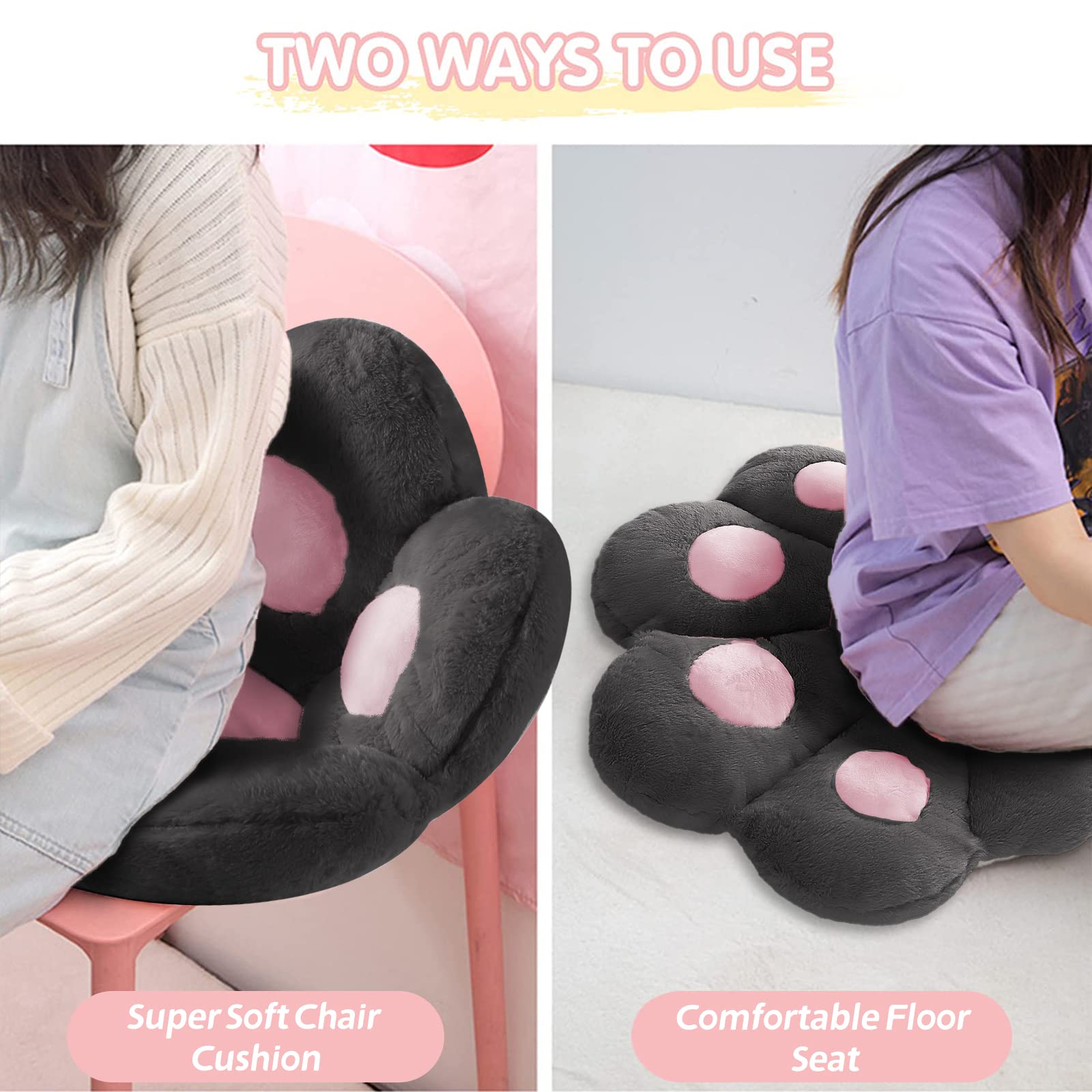 Ditucu cat paw cushion black color detail blends with room decor
