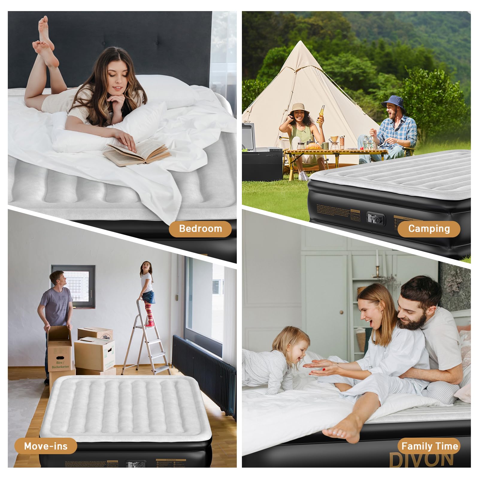 DIVON mattress rolled in carry bag showing portability and storage benefit
