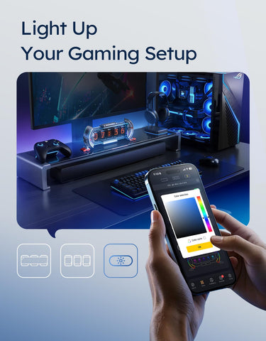 Divoom Times Gate on a gaming desk illustrating mood lighting and atmosphere boost