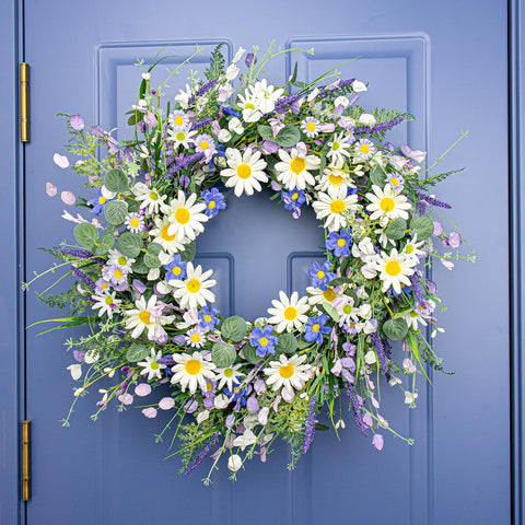DIYFLORU close-up of lavender and daisies highlighting lifelike detail