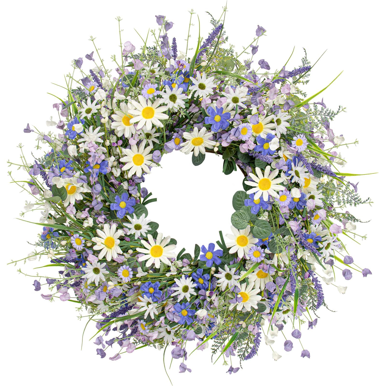DIYFLORU wreath on front door showing welcoming curb appeal