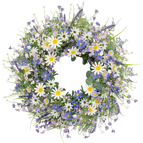 DIYFLORU wreath on front door showing welcoming curb appeal