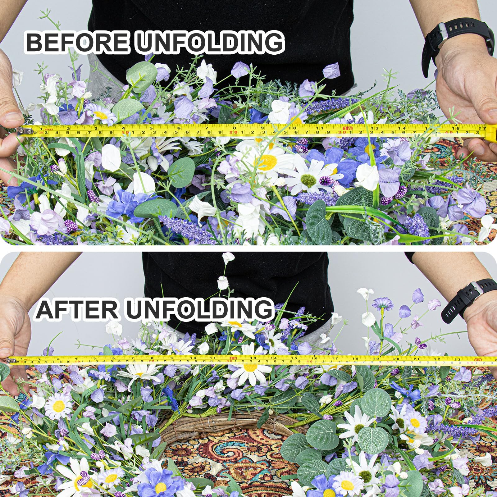DIYFLORU packed to fluff unboxing display demonstrating easy shaping after arrival