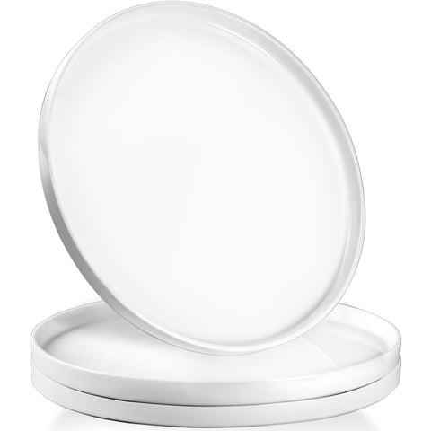Dizada front view of white porcelain platter highlighting elegant presentation