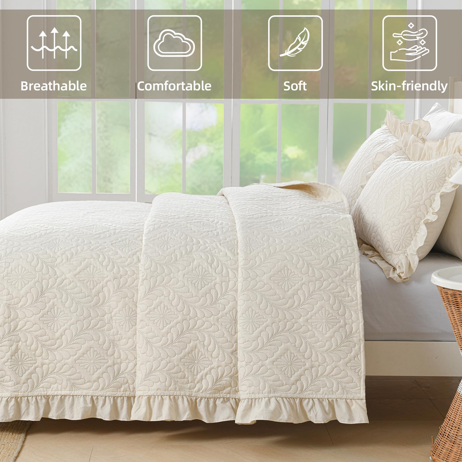 DJY pillow shams displayed with quilt for coordinated look benefit