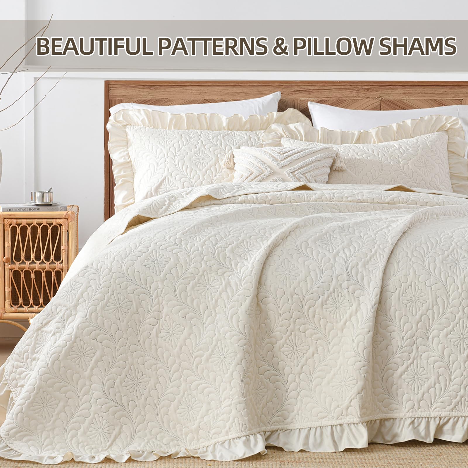 DJY quilt reverse side smooth beige face for minimalist styling benefit