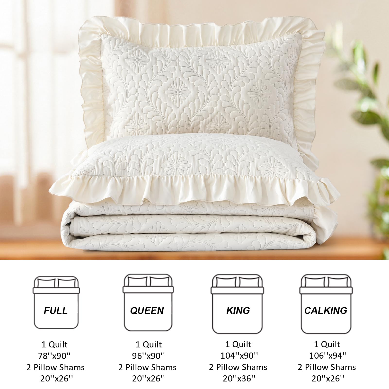 DJY quilt styled in bedroom to show ambiance and easy refresh benefit