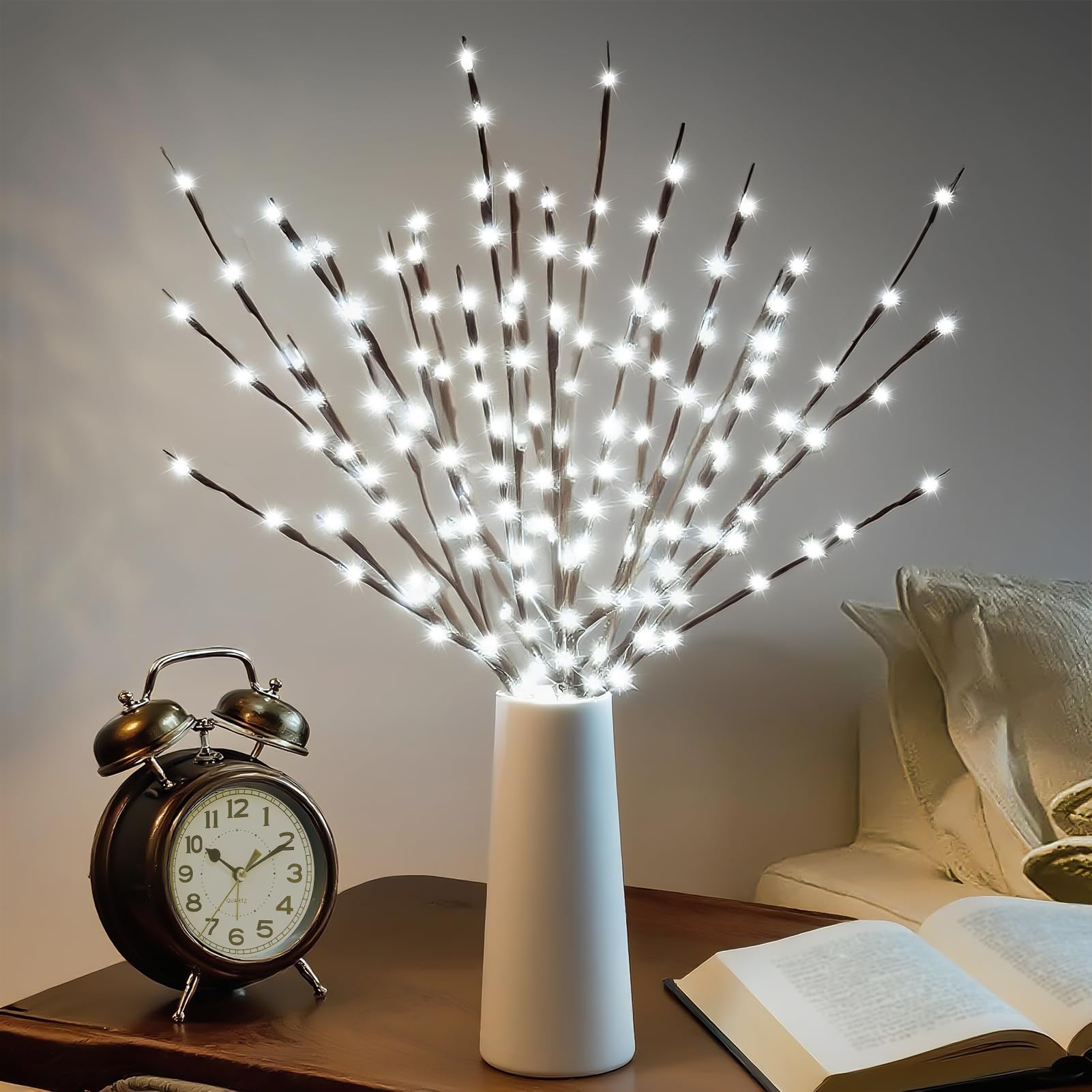 DK177 branch placed in a tall vase illustrating added height and soft lighting