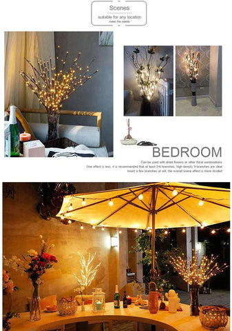 DK177 branch next to a standard vase showing 30-inch scale and proportion for styling benefit