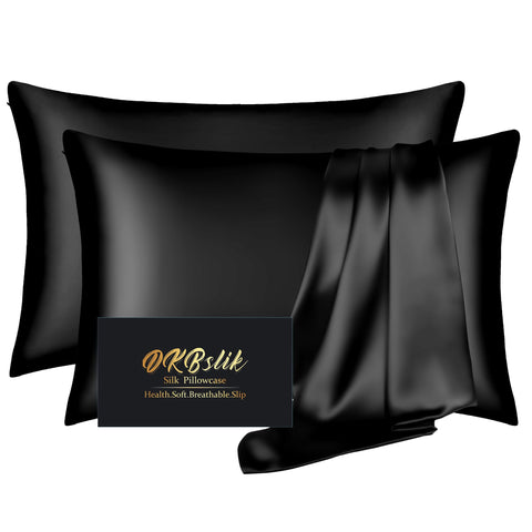 DKBslik king silk pillowcases front view shows smooth finish and luxury comfort