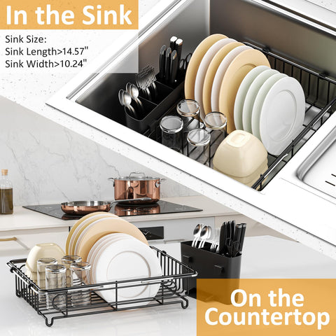 DLDSHI extended length installed in sink demonstrating adjustable fit