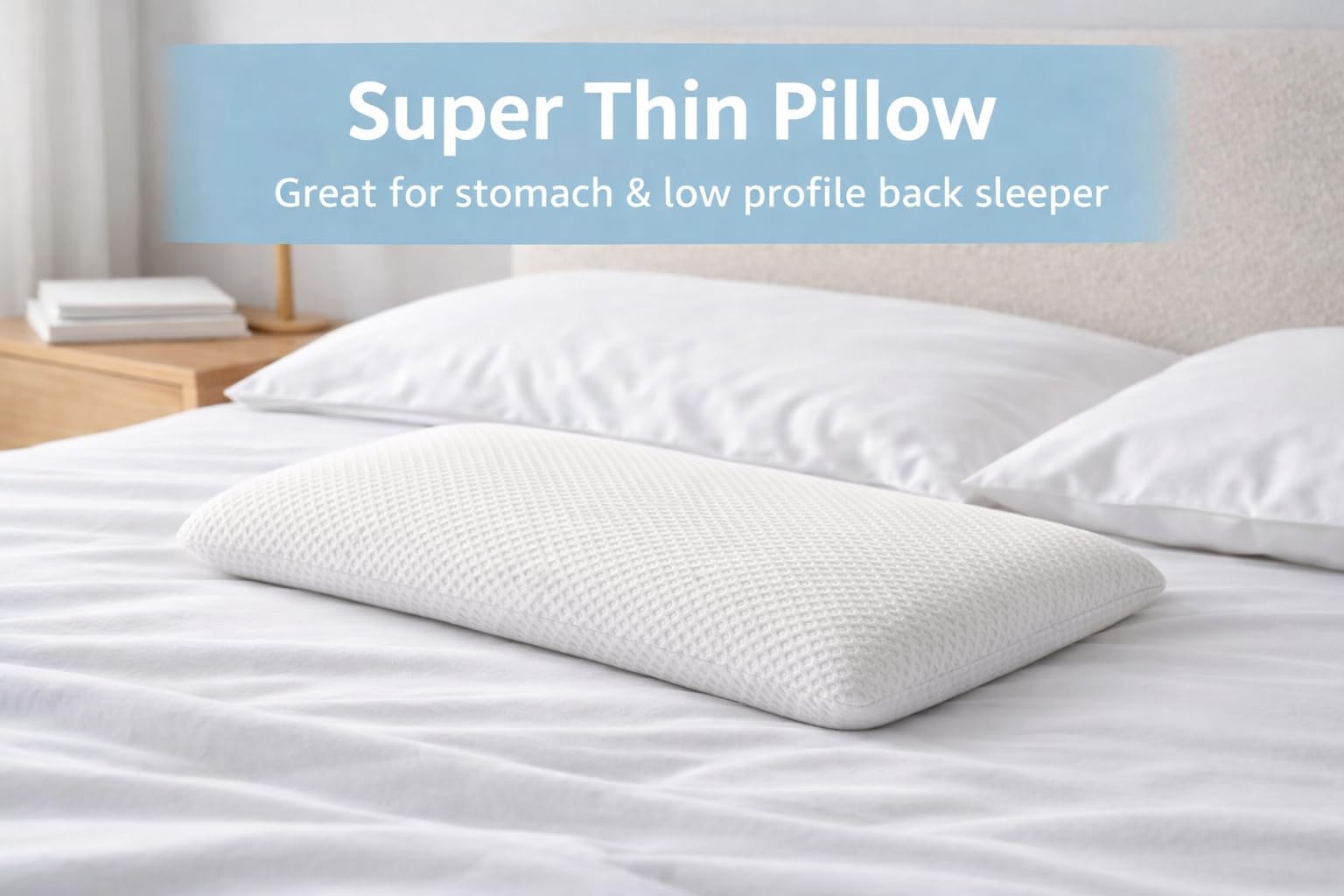 DLIGHT in-bed setup with stomach sleeper demonstrating neutral alignment